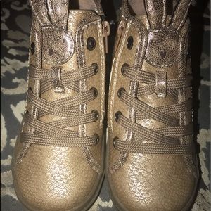 Gold bunny sneakers